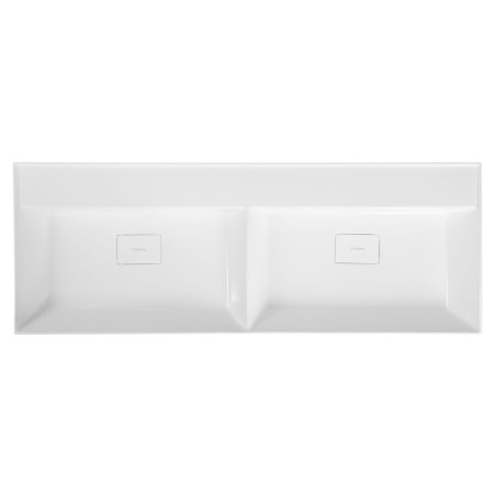 GODIVA double lavabo, bille, 119x44cm, sans trou de robinet, blanc