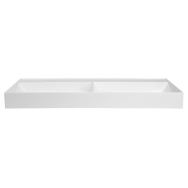 GODIVA double lavabo, bille, 119x44cm, sans trou de robinet, blanc
