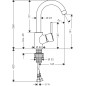 Hansgrohe Talis S - Mitigeur de lavabo avec vidage et tuyau d’écoulement orientable, chrome 32070000