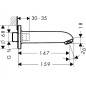 Hansgrohe Focus E2 - Bec de baignoire, chrome 13414000