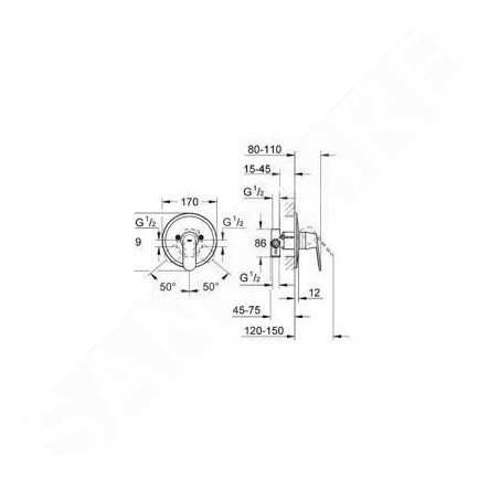 Grohe Eurosmart Cosmopolitan - Mitigeur de douche encastré, chrome 32880000