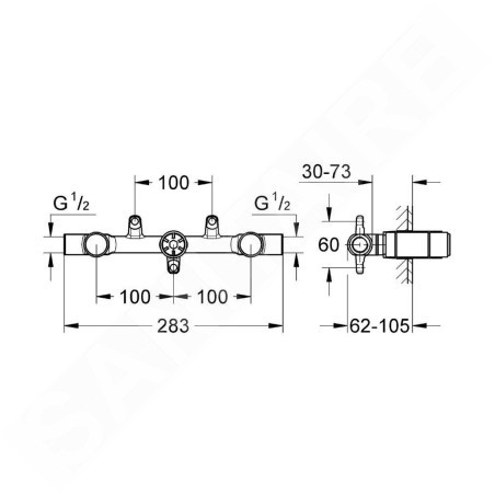 Grohe Corps d’encastrement - Corps d’encastrement pour mélangeur trois trous encastré 32706000