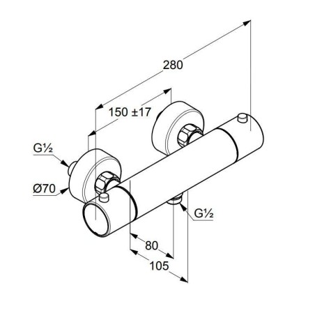 Kludi Objekta - Mitigeur thermostatique de douche, chrome 352000538