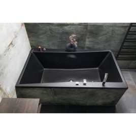 QUEST Bain rectangulaire 180x100x49cm, Noir Matt