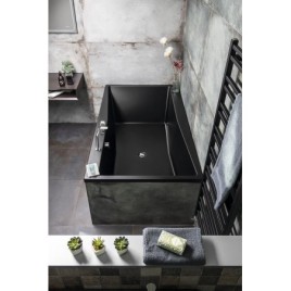 QUEST Bain rectangulaire 180x100x49cm, Noir Matt