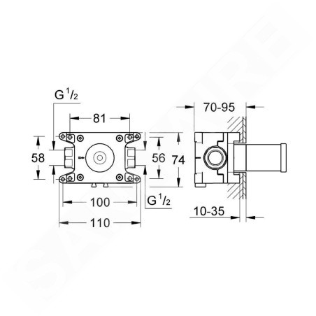 Grohe Rapido - Rapido C - Corps encastré pour panneau de contrôle simple 35028000