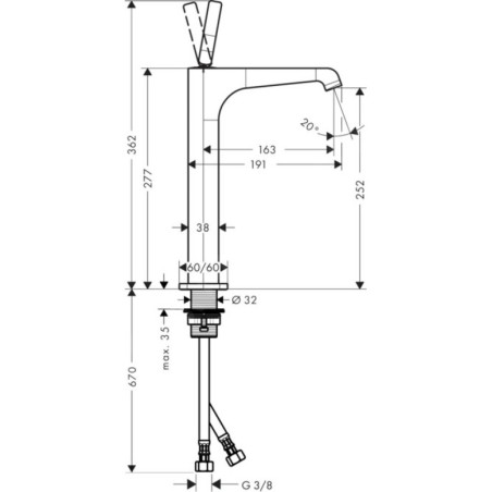 Axor Citterio E - Mitigeur de lavabo, chrome 36104000