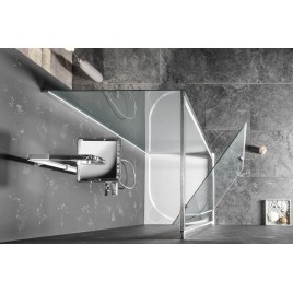 SIGMA Portes pivotantes rectangulaires d'écran 800x900mm L/R variante, verre brique