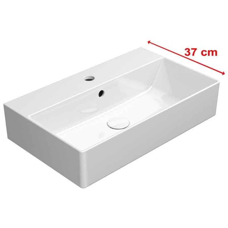 Lavabo en céramique KUBE X 60x37cm, blanc ExtraGlaze Lavabo en céramique KUBE X 60x37cm, blanc ExtraGlaze