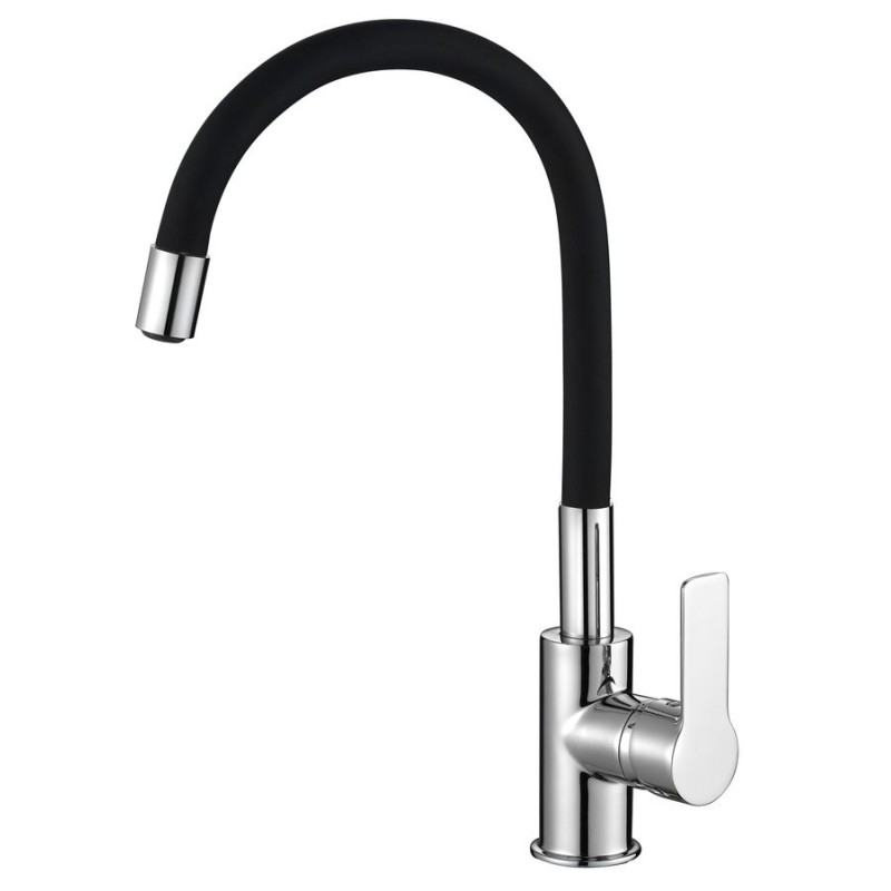 Mitigeur de cuisine LORE, bec flexible, noir/chrome