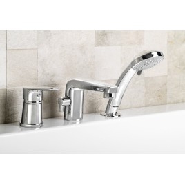 LOTTA Deck Mounted 3 Hole Mixer Tap, chrome