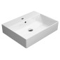 KUBE X lavabo en céramique 60x47cm, bord inférieur groud, blanc ExtraGlaze KUBE X lavabo en céramique 60x47cm, bord inférieur groud, blanc ExtraGlaze