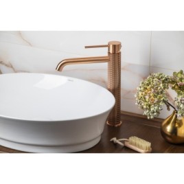 Mitigeur de lavabo haut FLAWO sans vidage, cuivre mat