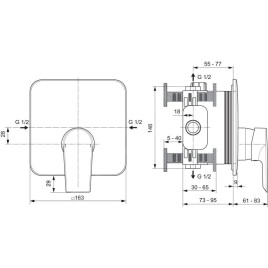 Ideal Standard Tesi - Mitigeur de douche encastré, chrome A6585AA