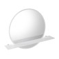 Miroir rond VISO avec éclairage LED et étagère, ø 70cm, blanc mat