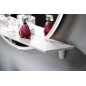 Miroir rond VISO avec éclairage LED et étagère, ø 70cm, blanc mat