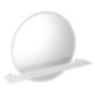 Miroir rond VISO avec éclairage LED et étagère, ø 80cm, blanc mat