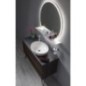Miroir rond VISO avec éclairage LED et étagère, ø 80cm, blanc mat