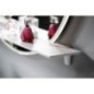 Miroir rond VISO avec éclairage LED et étagère, ø 80cm, blanc mat