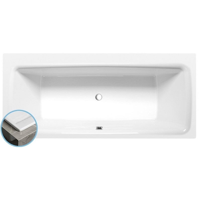 Baignoire rectangulaire KVADRA SLIM 170x80x47cm, blanche Baignoire rectangulaire KVADRA SLIM 170x80x47cm, blanche