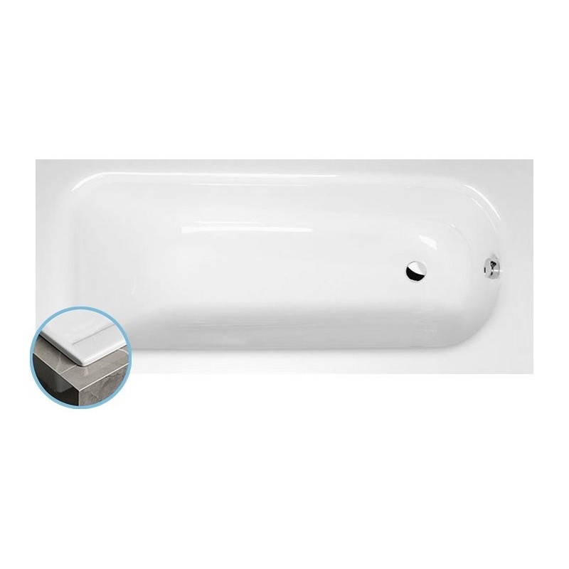 Baignoire rectangulaire LAURA SLIM 160x70x39cm, blanche Baignoire rectangulaire LAURA SLIM 160x70x39cm, blanche