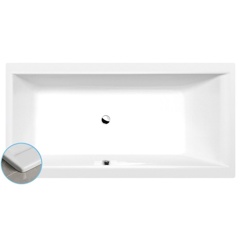 CLEO SLIM Bain rectangulaire 180x90x48cm, blanc
