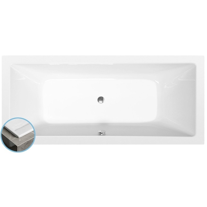 KRYSTA SLIM Bain rectangulaire 180x80x39cm, blanc KRYSTA SLIM Bain rectangulaire 180x80x39cm, blanc