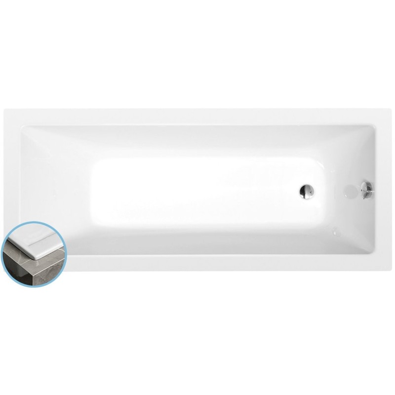 NOEMI SLIM Bain rectangulaire 160x70x39cm, blanc NOEMI SLIM Bain rectangulaire 160x70x39cm, blanc