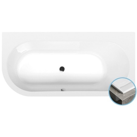 ASTRA R SLIM Bain asymétrique 165x80x48cm, blanc