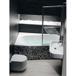ASTRA WR SLIM Bain asymétrique 165x90x48cm, blanc