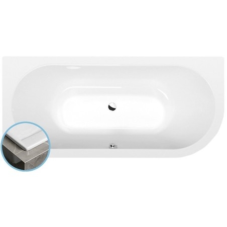 VIVA L SLIM Bain asymétrique 185x80x47cm, blanc