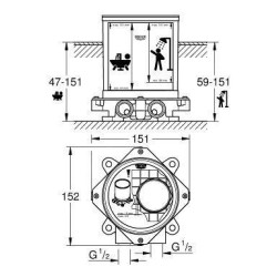 Grohe Veris F-Digital - Set encastré DN 15 29086000