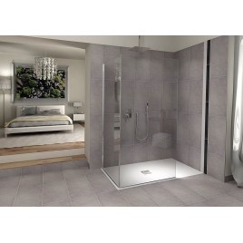 FLEXIA Cast Marble Shower Tray 130x80cm, Cuttable selon votre Req, tapis blanc