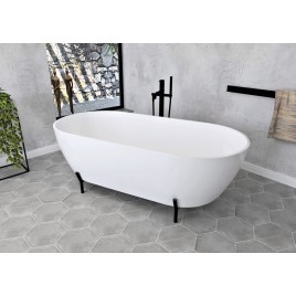 REDUTA Cadre de bain 150x75 cm, mat noir