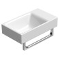 NUBES lavabo en céramique 40x23cm, pas de trou de robinet, droite/gauche, blanc ExtraGlaze NUBES lavabo en céramique 40x23cm, pas de trou de robinet, droite/gauche, blanc ExtraGlaze