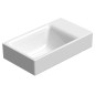 NUBES lavabo en céramique 40x23cm, pas de trou de robinet, droite/gauche, blanc ExtraGlaze NUBES lavabo en céramique 40x23cm, pas de trou de robinet, droite/gauche, blanc ExtraGlaze