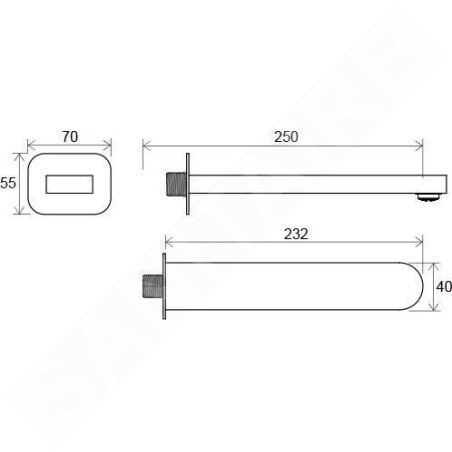 Ravak Chrome - Bec déverseur de baignoire CR 027.00, chrome X07P113