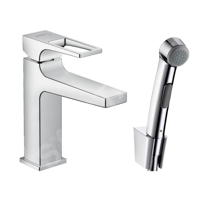 Hansgrohe Metropol - Mitigeur pour lavabo avec douchette Bidette, avec garniture de vidage, chrome 74522000