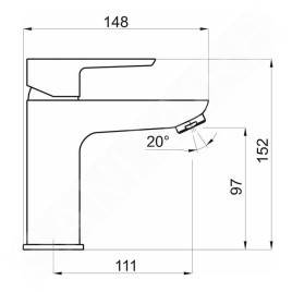 Novaservis Metalia 58 - Mitigeur de lavabo, noir 58001/1,5