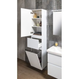 Unité de rangement ALTAIR Tall avec Panier de blanchisserie 40x184x31cm, blanc