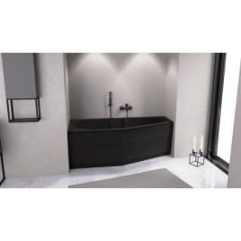 TIGRA L Bain Asymétrique 170x80x46cm, Noir Matt