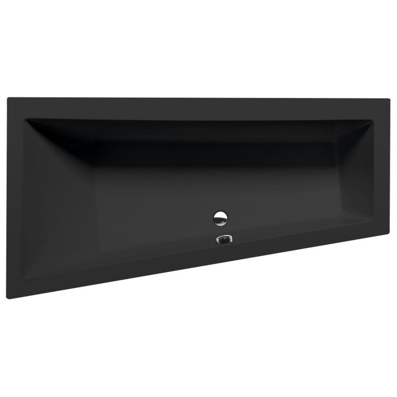 ANDRA L Asymmetric Bath 180x90x45cm, Black Matt ANDRA L Asymmetric Bath 180x90x45cm, Black Matt