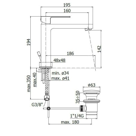 Paffoni Elle - Mitigeur de lavabo Medium avec vidage, chrome EL073CR