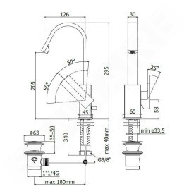 Paffoni Effe - Mitigeur de lavabo avec vidage, chrome EF877CR