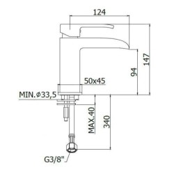 Paffoni Level - Mitigeur de lavabo, chrome LES061CR