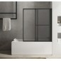 Écran de bain pliant OLBIA, (W) 1230mm, noir mat/clair Écran de bain pliant OLBIA, (W) 1230mm, noir mat/clair