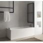 Écran de bain pliant OLBIA, (W) 1230mm, noir mat/clair Écran de bain pliant OLBIA, (W) 1230mm, noir mat/clair
