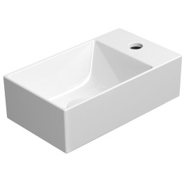 KUBE X Ceramic Washbasin 40x23cm, droite/gauche, blanc ExtraGlaze