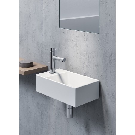 KUBE X Ceramic Washbasin 40x23cm, droite/gauche, blanc ExtraGlaze