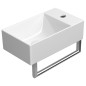 KUBE X Ceramic Washbasin 40x23cm, droite/gauche, blanc ExtraGlaze KUBE X Ceramic Washbasin 40x23cm, droite/gauche, blanc ExtraGlaze